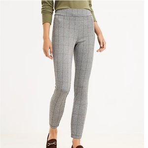 Loft Gray & Mustard Plaid Leggins Size Small